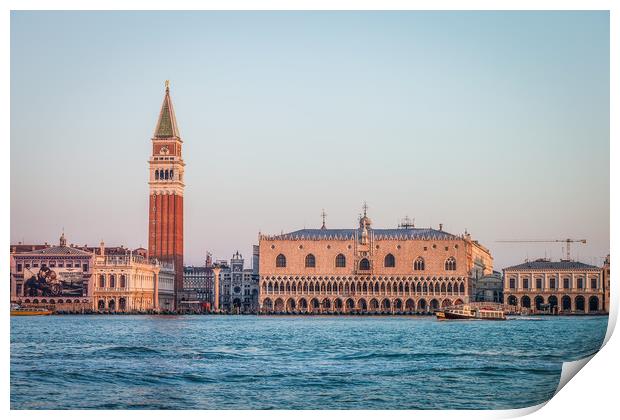 VENICE WATERFRONT AT SUNSET Print by John Hickey-Fry