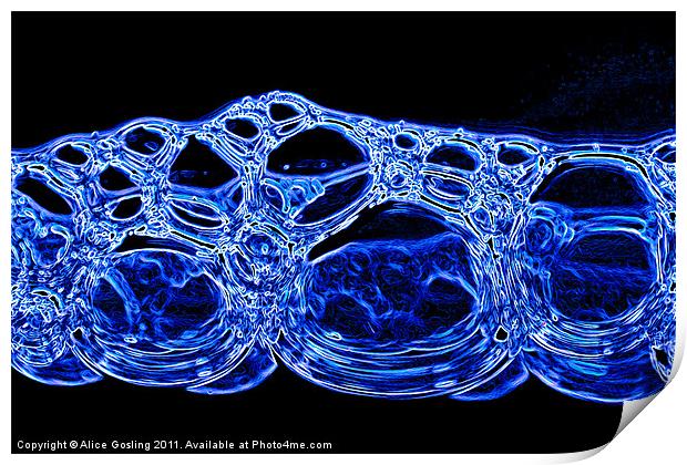 Blue Bubbles Print by Alice Gosling