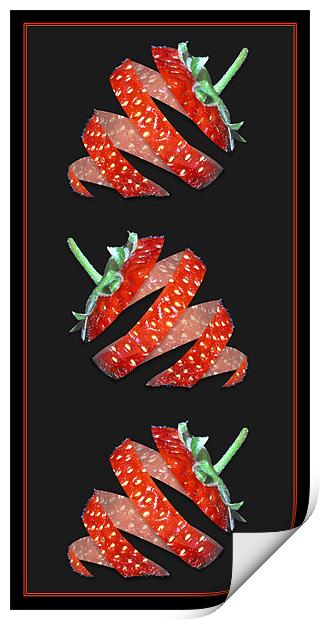 Strawberry Peel Print by Alice Gosling