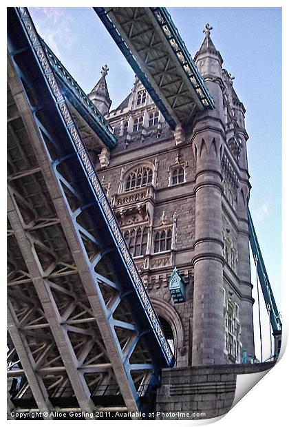 Tower Bridge Opening Print by Alice Gosling