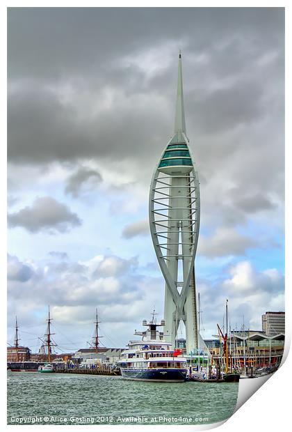 Spinnaker Tower and Leander G Print by Alice Gosling