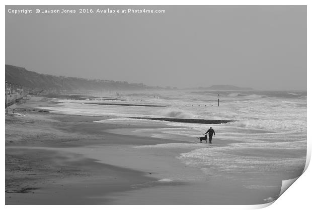 Just a walk on the beach Print by Lawson Jones