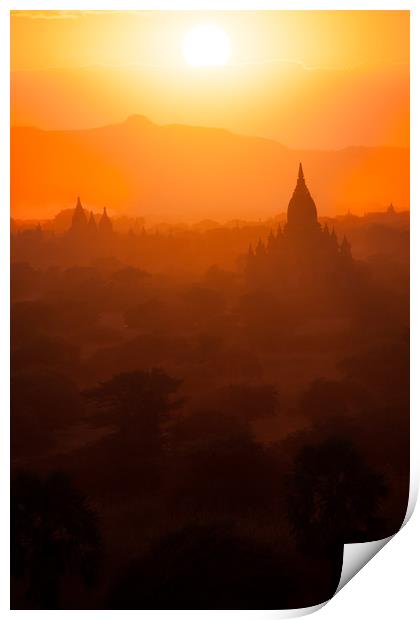 Bagan Sunset Print by Johannes Valkama
