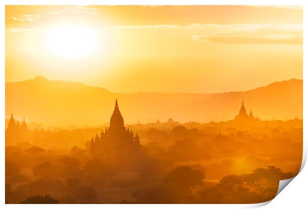Bagan Sunset Print by Johannes Valkama