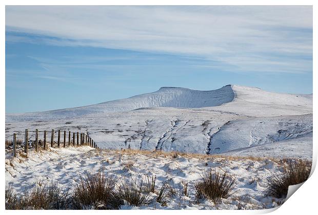  Brecon Beacons Winter  Print by Lesley Newcombe