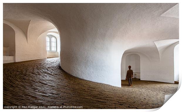 Inside the spiral of the 'Round Tower' in Copenhagen Print by Paul Praeger