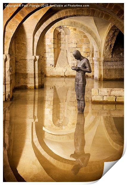  Flooded Crypt of Winchester Cathedral Print by Paul Praeger