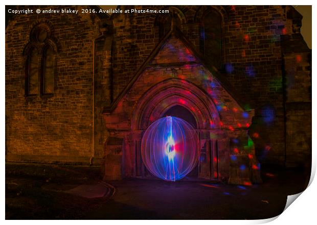 Light Painting Orb Print by andrew blakey