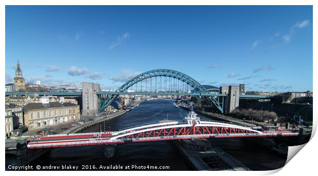 the tyne bridges Print by andrew blakey