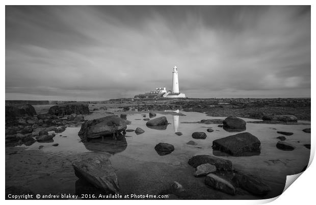 St Marys lighthouse Print by andrew blakey