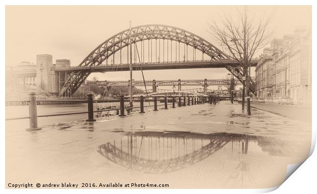 Old Tyne Bridge Style Reflection Print by andrew blakey