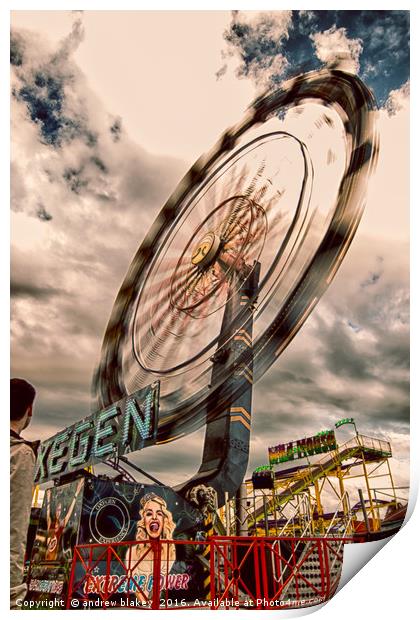 The Hypnotic Hoppings Print by andrew blakey
