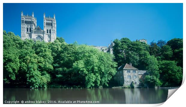 Durham Cathedral and Mill Print by andrew blakey