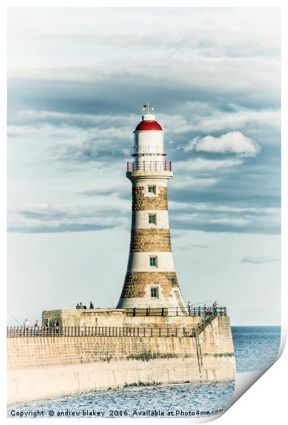 A postcard from Roker Print by andrew blakey