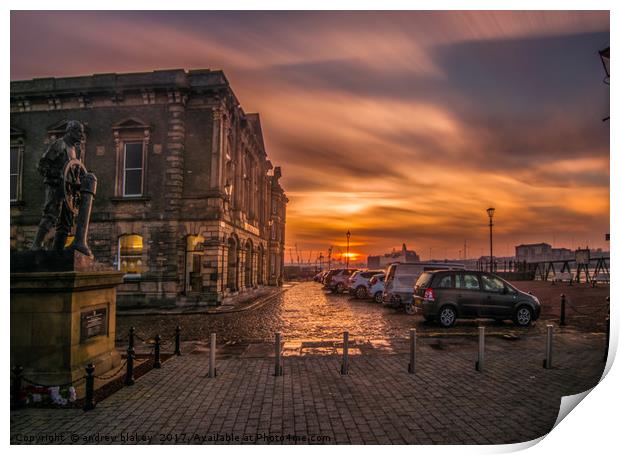 Along the Cobbles Print by andrew blakey