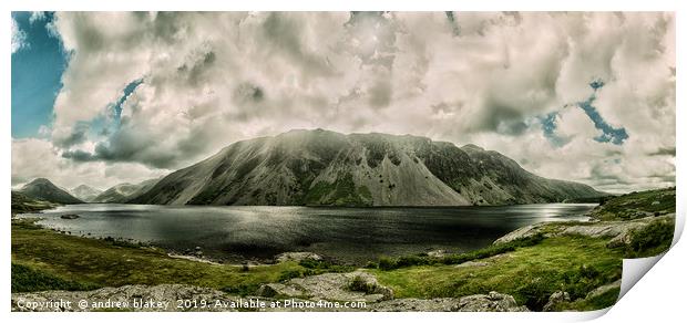 Majestic Landscape of Illgill Head and Wast Water Print by andrew blakey