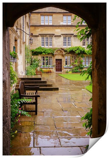 Jesus College Oxford Print by Richard Downs