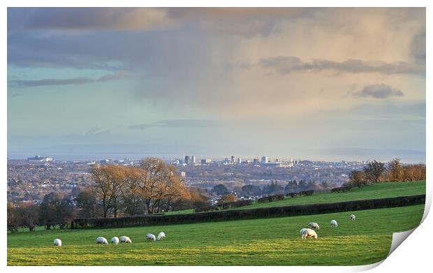 Above Cardiff Print by Richard Downs