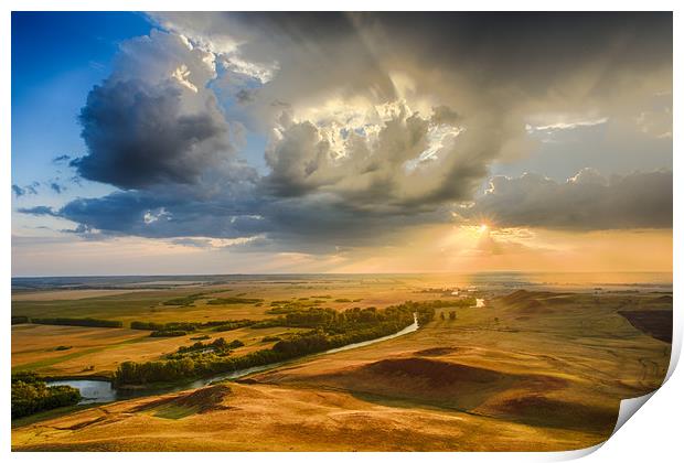 Sunset Through the Rain Clouds Print by John Williams