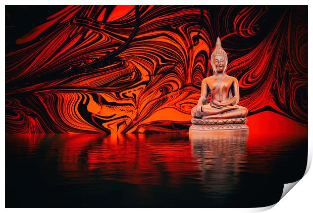 Buddha on a Lake Print by John Williams