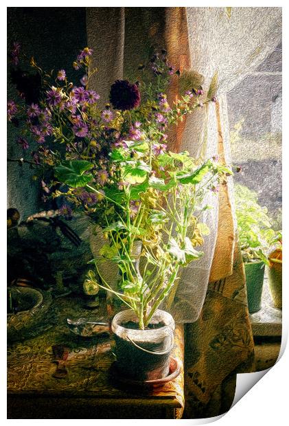 Vintage Classic Flower Still Life Print by John Williams
