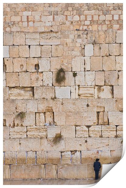 The Western wall Print by Kobby Dagan