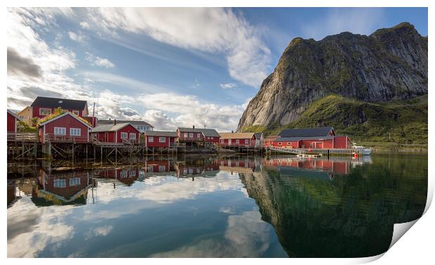 Fishing Village in Norway Print by Eirik Sørstrømmen