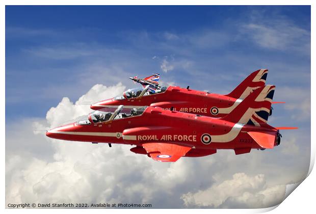 Red Arrows and Eurofighter Print by David Stanforth