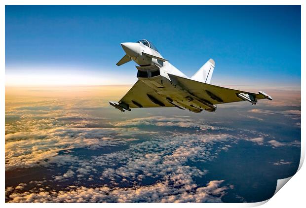 Typhoon above the clouds Print by David Stanforth