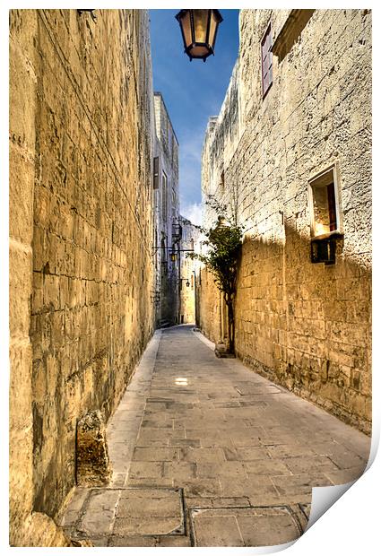 Narrow street in Malta  Print by David Stanforth