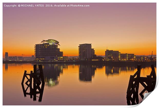 Serenity of Cardiff Bay Print by MICHAEL YATES