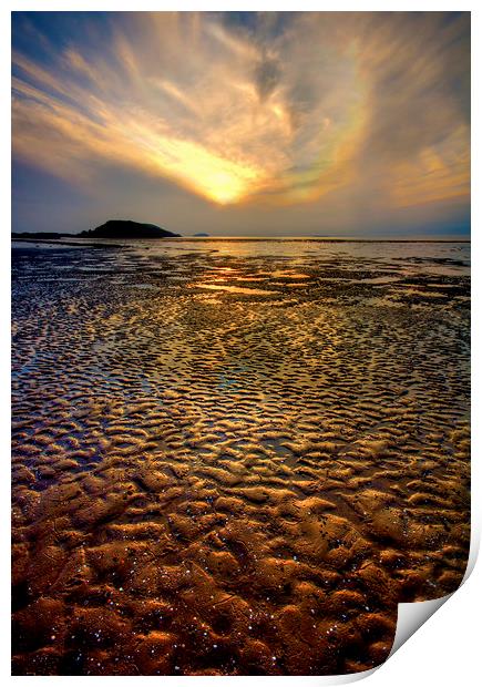 Mud Flats on Weston-super-Mare Beach Print by Pete Watson