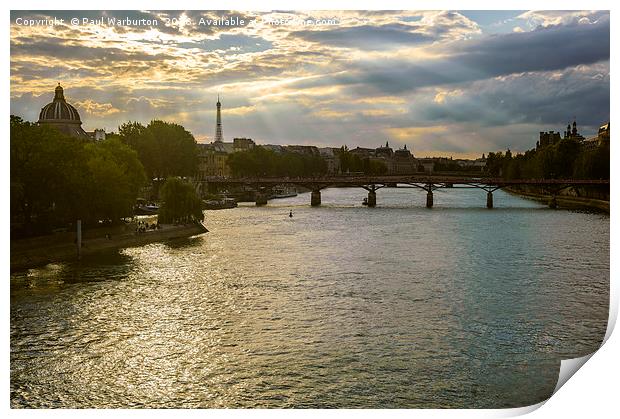 River Seine at Dusk Print by Paul Warburton