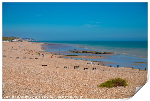 Bexhill Beach Print by Annette Johnson