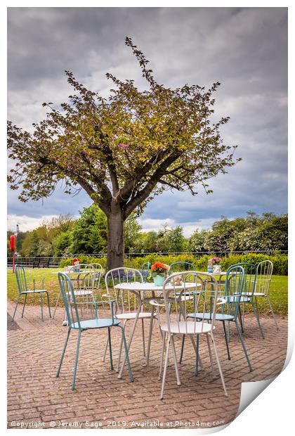 Delightful Outdoor Cafe Setting Print by Jeremy Sage