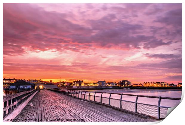 A Glowing Sunset on the Historic Walton Pier Print by Jeremy Sage