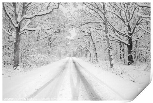 Serene winter wonderland Print by Jeremy Sage