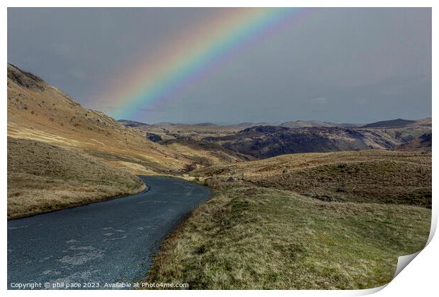 Honister Pass Rainbow Print by phil pace