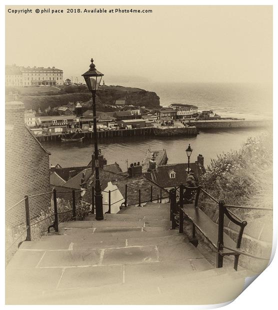 99 Steps at Whitby Print by phil pace