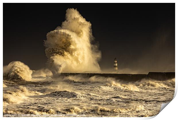 Seaham Harbour Storm Print by Darren Johnson