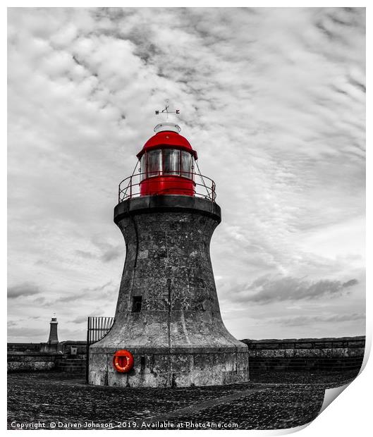South Shields Lighthouse HDR Print by Darren Johnson
