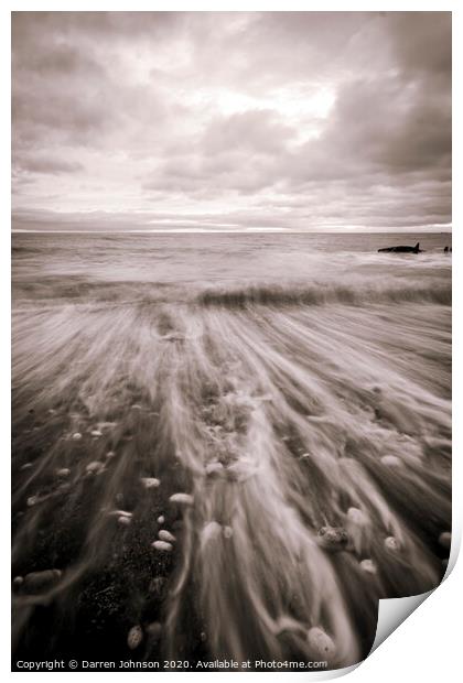 Chemical Beach Pebbles Monochrome Print by Darren Johnson