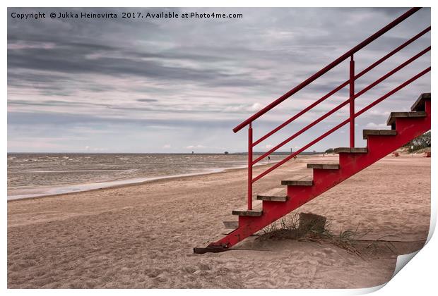 Stairs On The Beach Print by Jukka Heinovirta