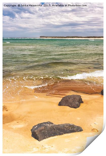  Two Rocks On A Beach Print by Jukka Heinovirta