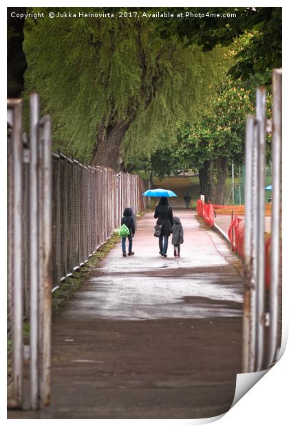 Going To School Print by Jukka Heinovirta