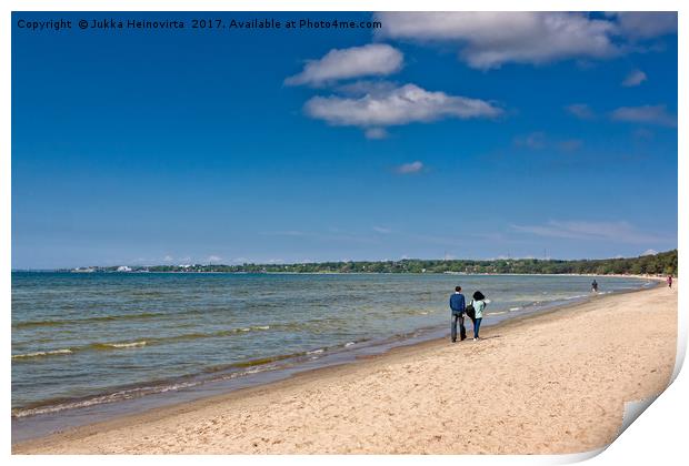 Walk On The Beach Print by Jukka Heinovirta