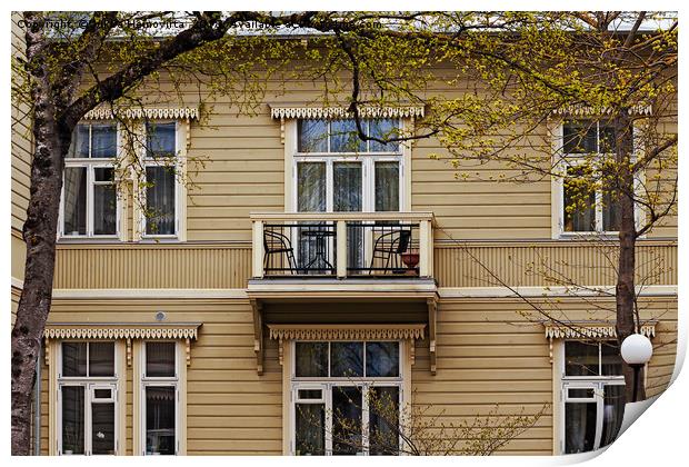 Balcony On The Second Floor Print by Jukka Heinovirta