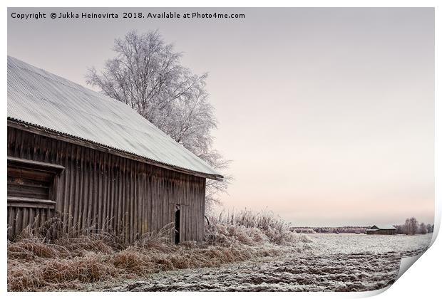 Frosty Morning On The Fields Print by Jukka Heinovirta