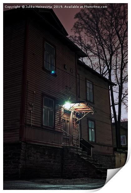 Night Light Over The Stairs Print by Jukka Heinovirta