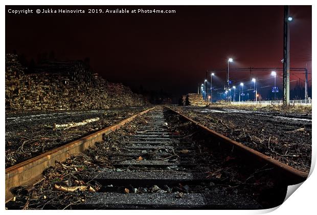 Railroad Tracks To The Horizon Print by Jukka Heinovirta